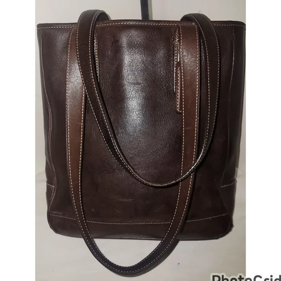 Coach Hampton Vintage Dark Brown Leather Lunch Tote